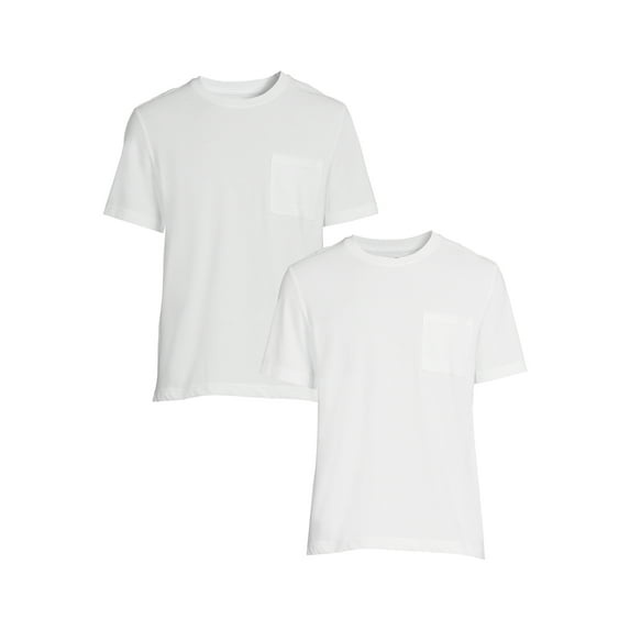 Athletic Works Men's and Big Men's Tri Blend Pocket Tee, 2-Pack, Sizes S-3XL