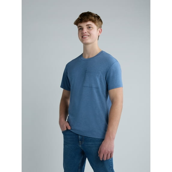 Athletic Works Men's and Big Men's Tri Blend Pocket Tee, Sizes XS-4XLT