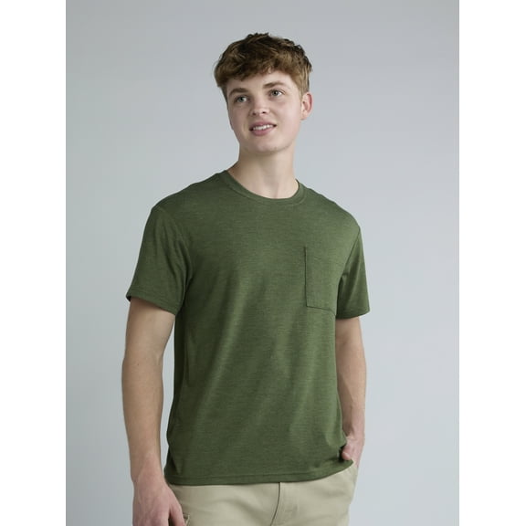 Athletic Works Men's and Big Men’s Tri Blend Pocket Tee, Sizes XS-4XLT