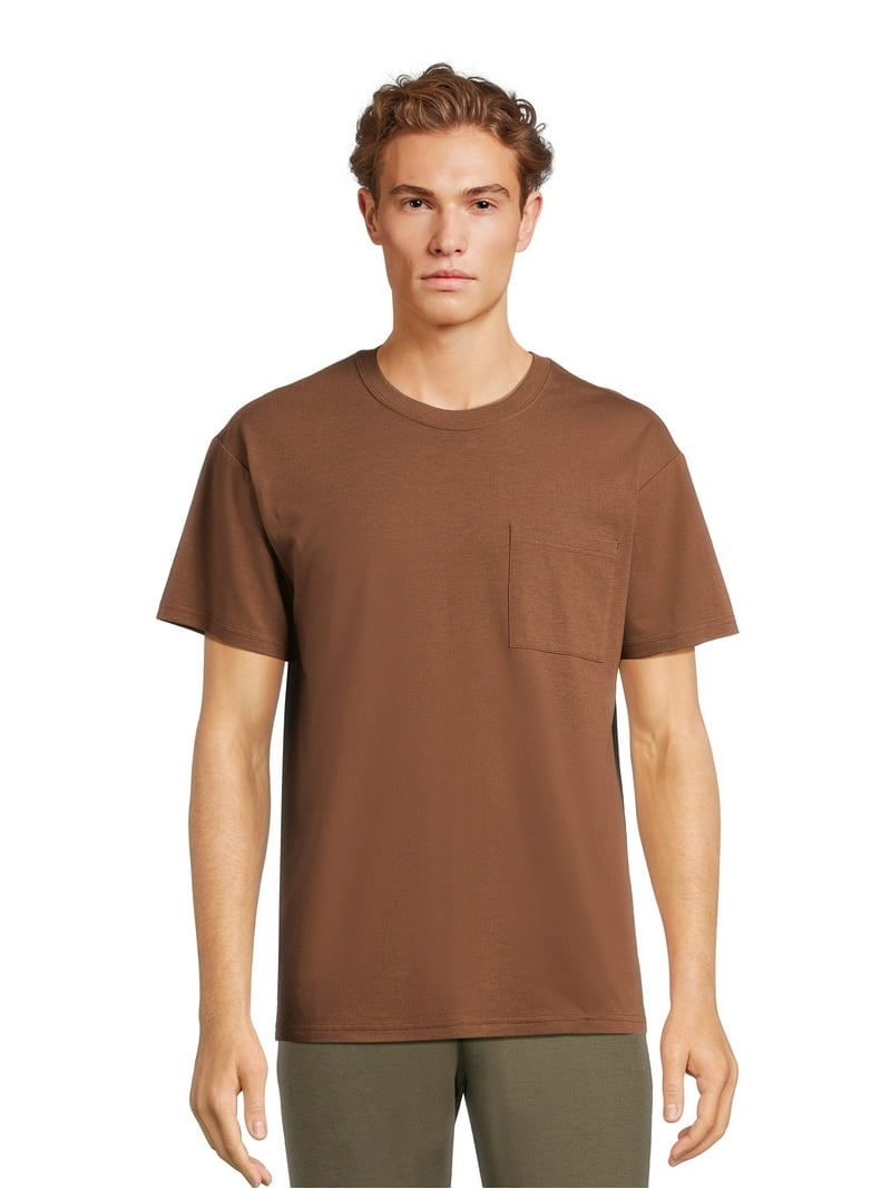 Athletic Works Men's and Big Men's Tri Blend Pocket Tee, Sizes XS