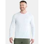 Athletic Works Men's and Big Men's Tri Blend Long Sleeve Pocket Tee, Sizes XS-5XL