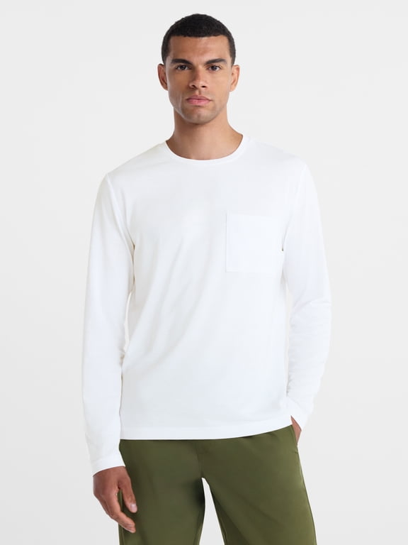Men's Tri Blend Long Sleeve Pocket Tee Shirt, Sizes XS-4XLT