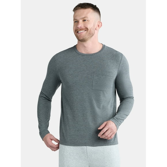 Athletic Works Men's and Big Men's Tri Blend Pocket Tee, Sizes XS-5XL