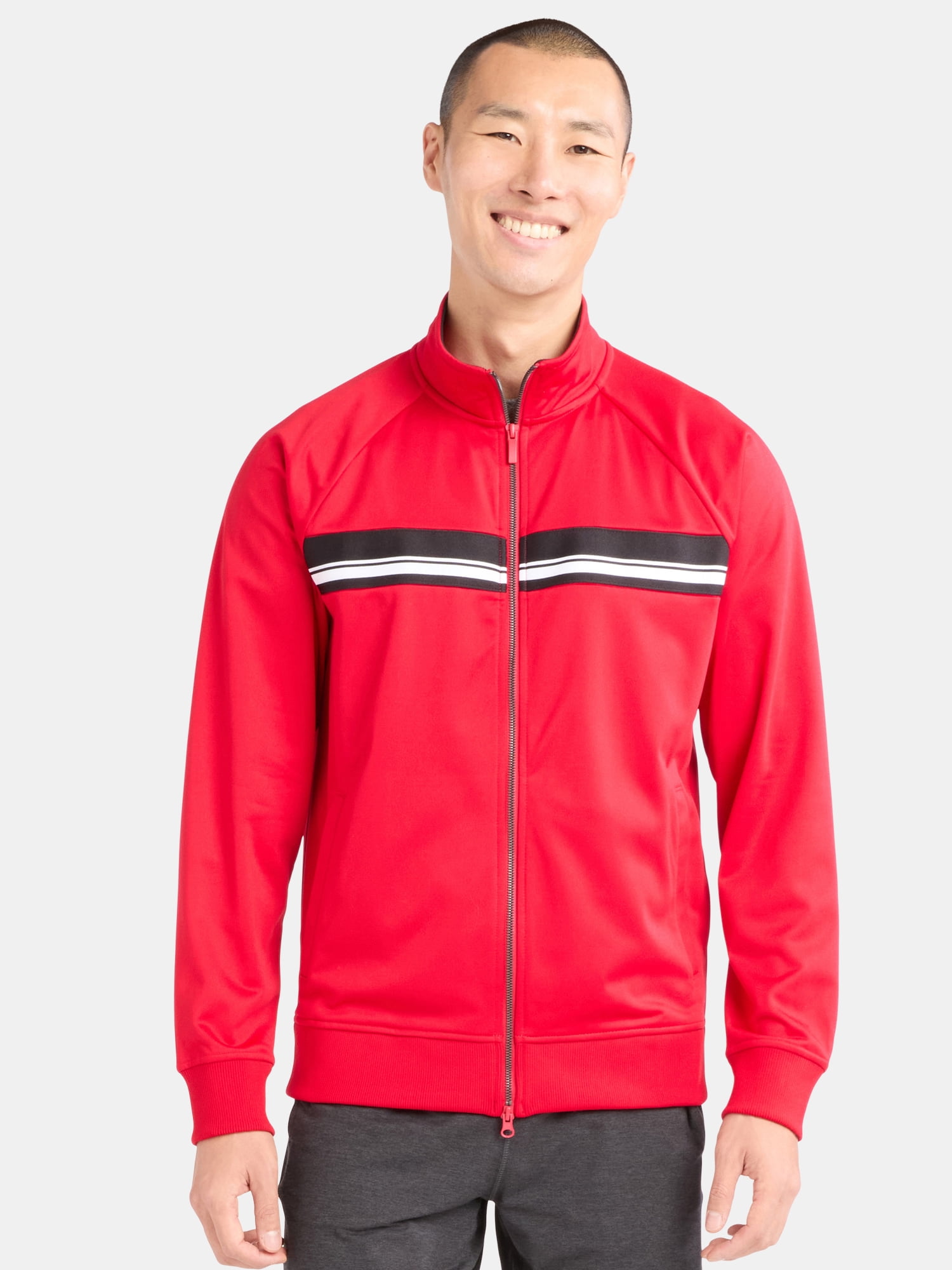 Athletic Works Men's and Big Men's Tricot Track Jacket Athletic Works Men's and Big Men's Tricot Track Jacket