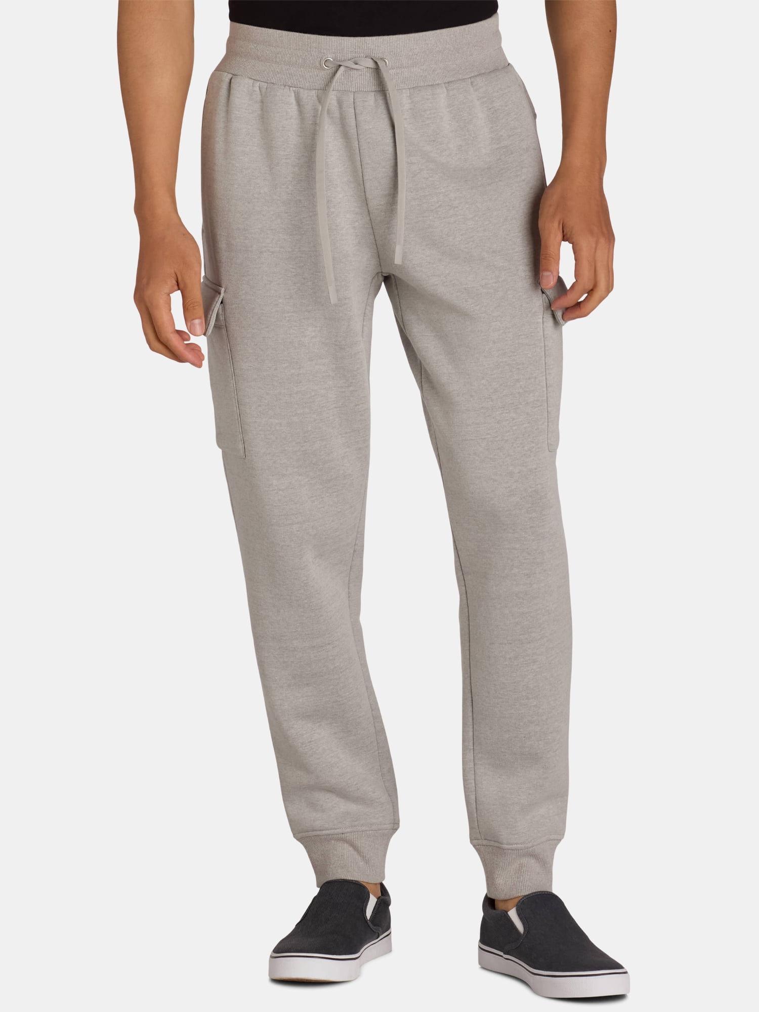 Athletic Works Men s and Big Men s Strata Fleece Cargo Joggers Sizes S 3XL Walmart