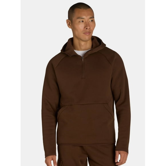 Athletic Works Men's and Men's Big Strata Fleece Pullover Hoodie with Long Sleeves, Sizes S-3XL