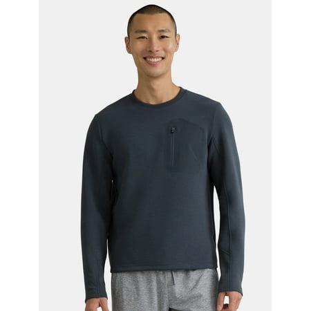 Athletic Works Men's and Men's Big Textured Long Sleeve Crew, Sizes S-3XL