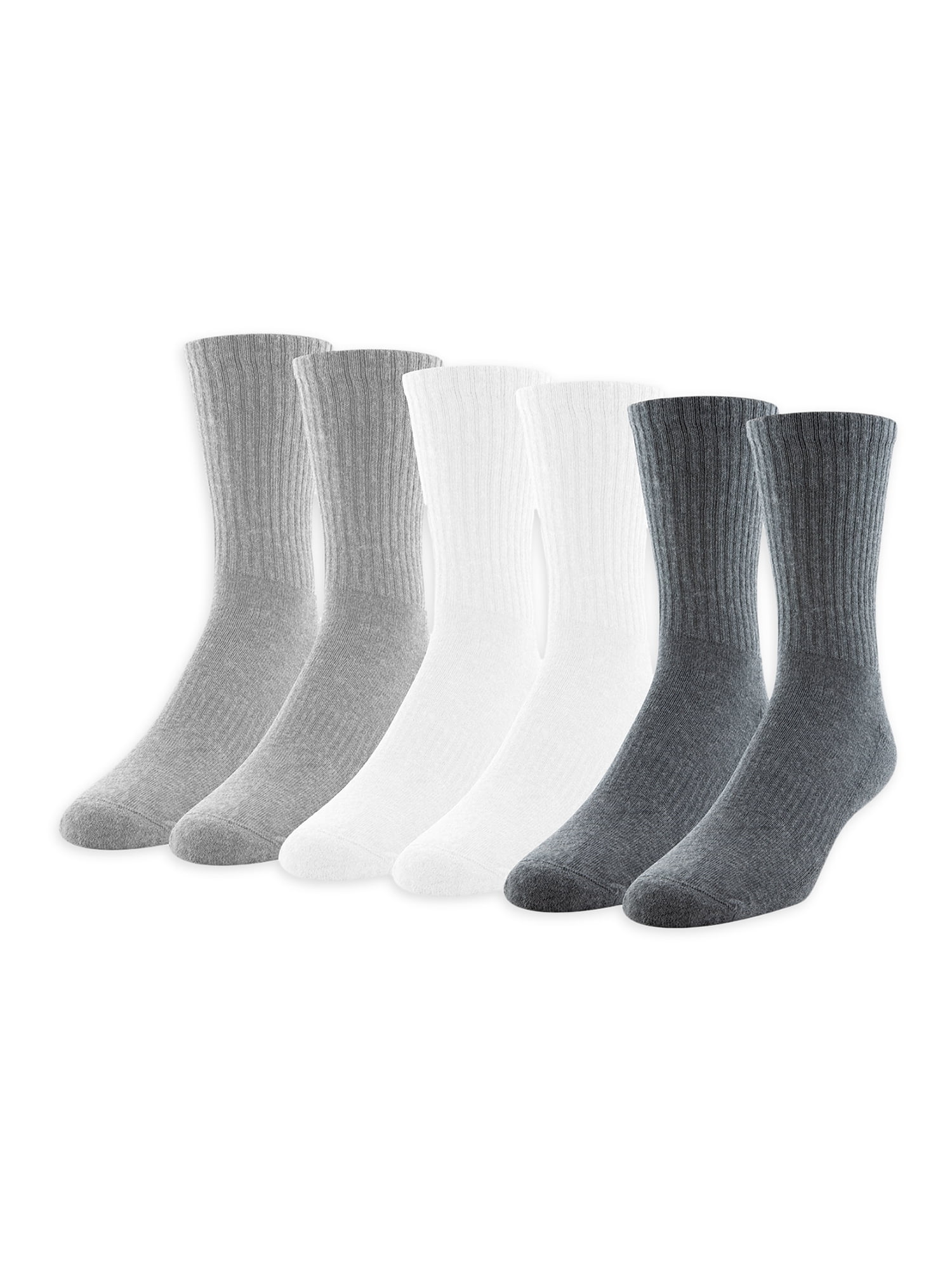 YUEVO SPORTS Men's Athletic Socks Breathable Wicking Cotton Cushioned Crew  Work Socks Walking Socks Men size 6-9 Multipack (5 Pairs) : :  Fashion