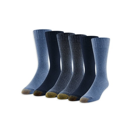 Athletic Works Mens Gold Toe Casual Flat Crew Socks