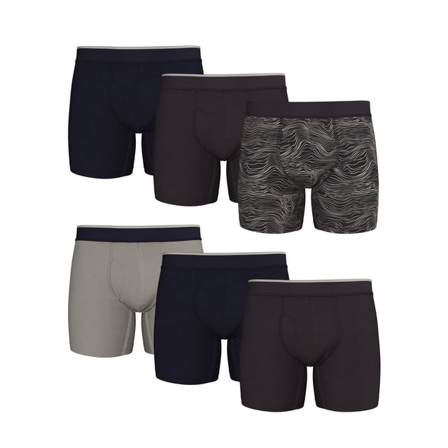 Athletic Works Mens Performance Mesh Boxer Brief, Pack of 6