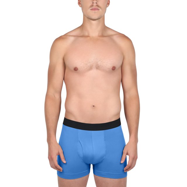 Athletic Works Mens Short Leg Boxer Brief, 3 pack, Navy/Royal/Dark