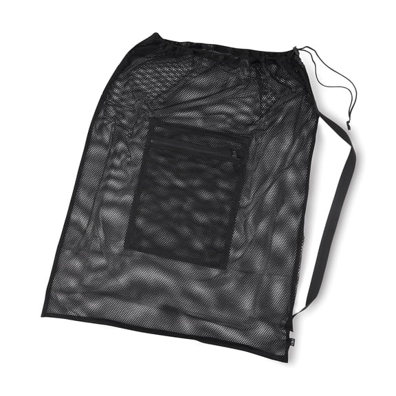 Athletic Works Mesh Ball Bag, Drawstring Shoulder Strap, Black, Unisex