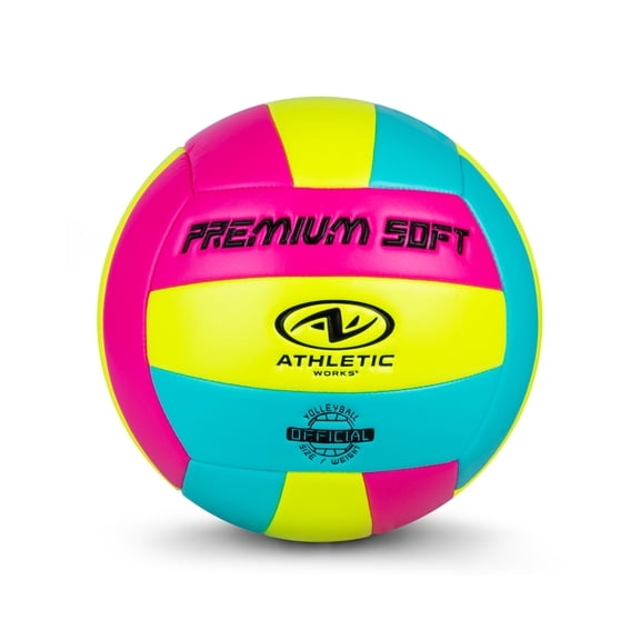 Athletic Works Multicolor Size 5 Neon Volleyball for Practice or Gameplay