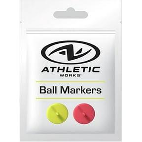 Athletic Works Neon Golf Ball Markers, Plastic, 1" Diameter High-Visibility Markers with Post for Secure Placement, Assorted Colors, 2 Count
