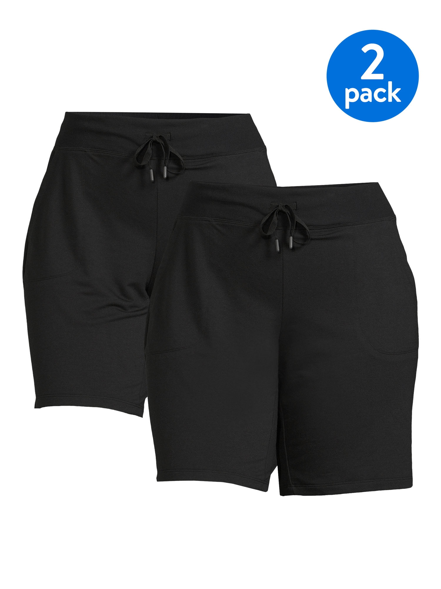 Athletic Works Plus Size French Terry Bermuda Shorts, 2Pack