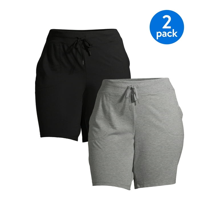 Athletic Works Plus Size French Terry Bermuda Shorts 2 Pack Walmart