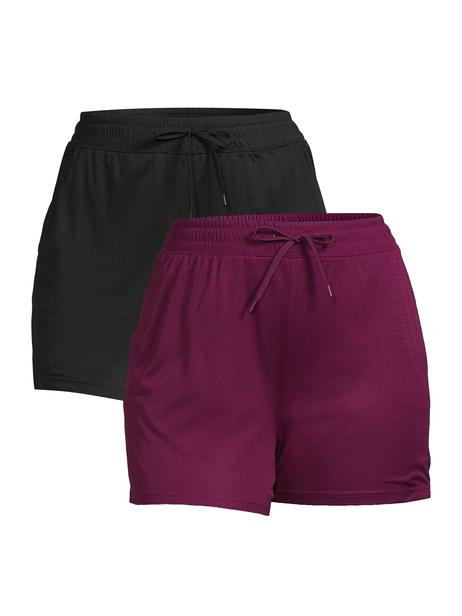 Athletic Works Plus Size Mesh Shorts, 2Pack