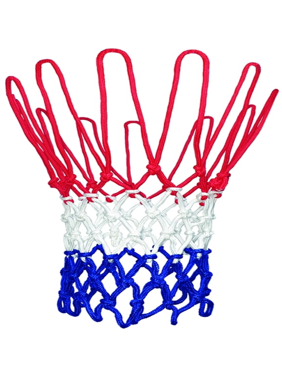 Regulation Size Heavy Duty Basketball Net, Red White Blue, Polyester, 6.9 oz