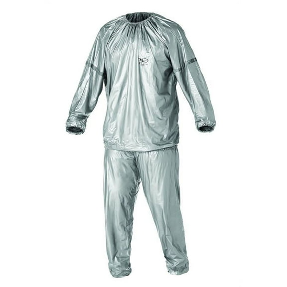 Athletic Works Sauna Suit with Reflective Detailing on Sleeves, Large/X-Large, Silver