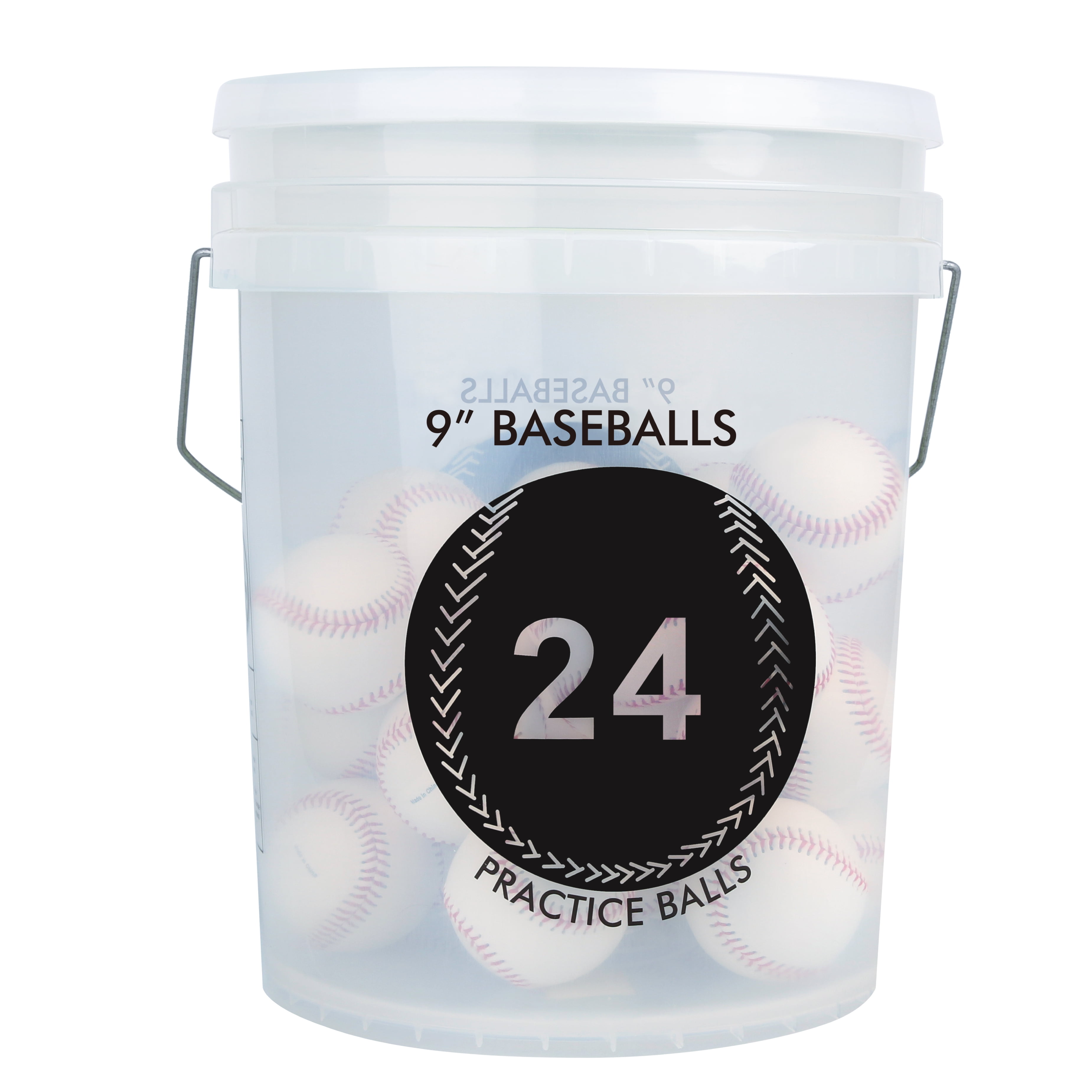 Athletic Works Set of 24 PVC Leather Practice Baseballs in Bucket