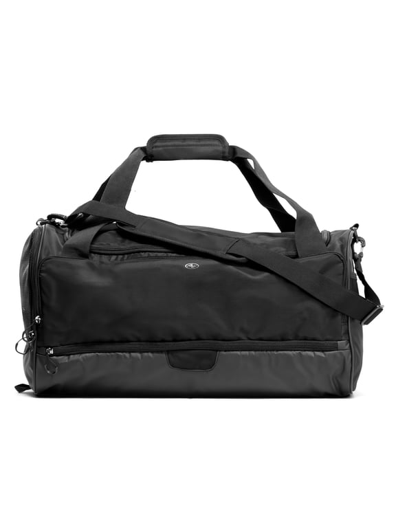 Shoe Compartment Sports Duffel Bag, Black