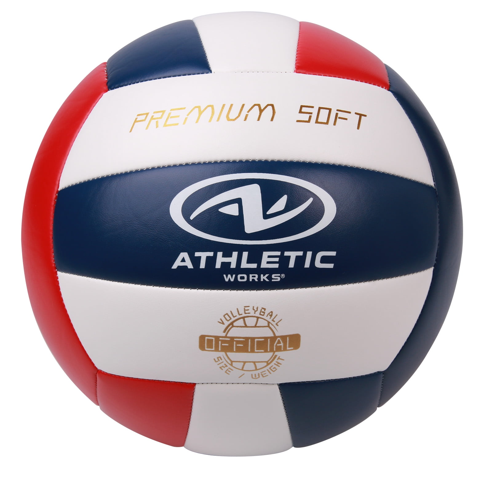 Athletic Works 5 Premium Soft Volleyball - Red/White/Blue