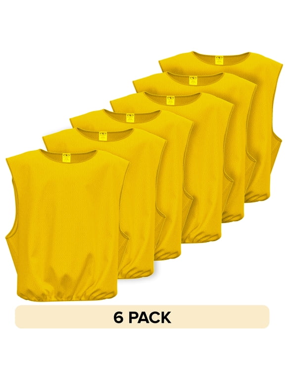 Sleeveless Pullover Junior Scrimmage Jersey, Includes 6 Practice Jerseys - Yellow