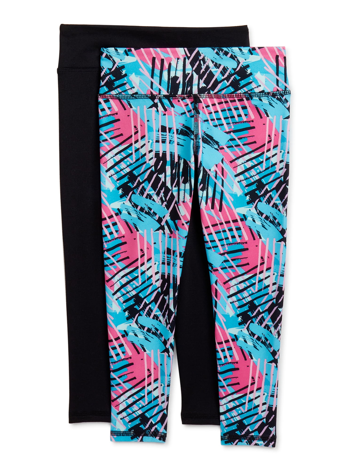 Athletic Works Slim Fit High Rise SlimLeg Legging (Big Girls Plus), 2 Count, 2 Pack