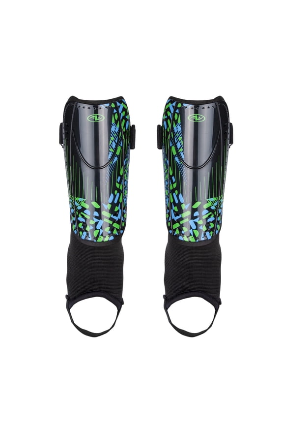 Small Soccer Shin Guards for Kids, Durable PP Shell, Black/Blue/Green