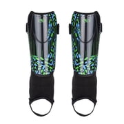 Athletic Works Small Soccer Shin Guards for Kids, Durable PP Shell, Black/Blue/Green