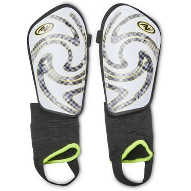 Athletic Works Soccer Stirrup Shin Guard, White/Black, Large
