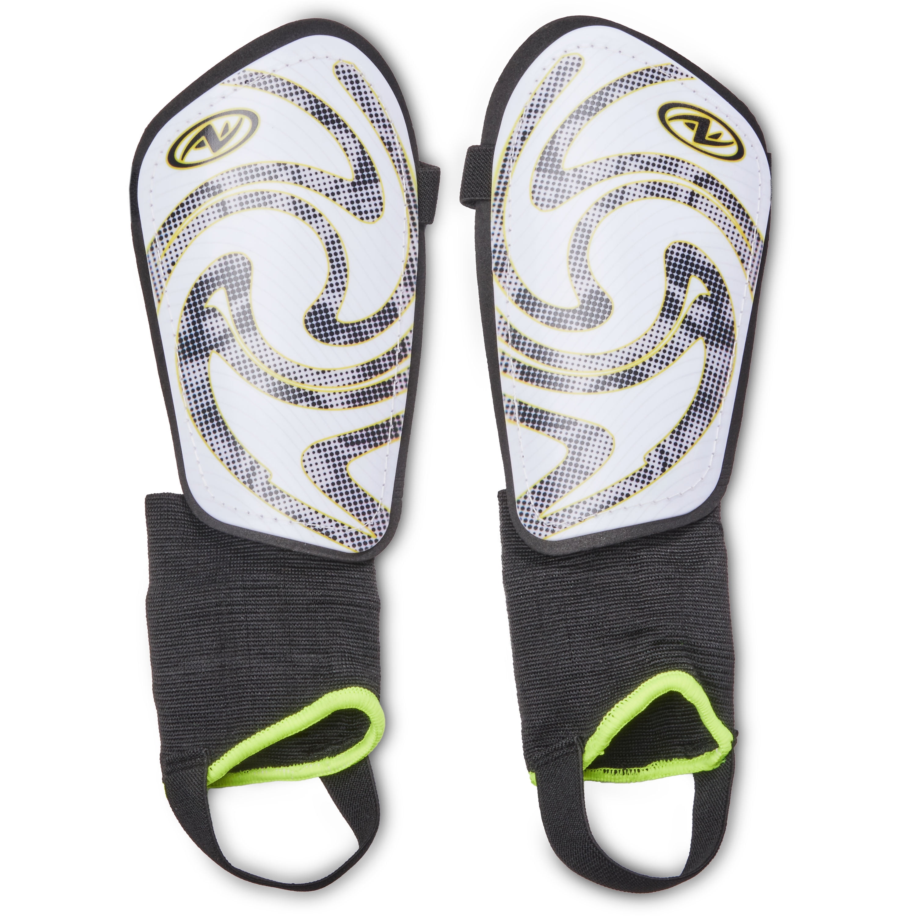 Athletic Works Soccer Stirrup Shin Guard, White/Black, Small