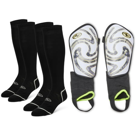 Athletic Works Socks and Stirrup Shinguards Bundle - Size Small
