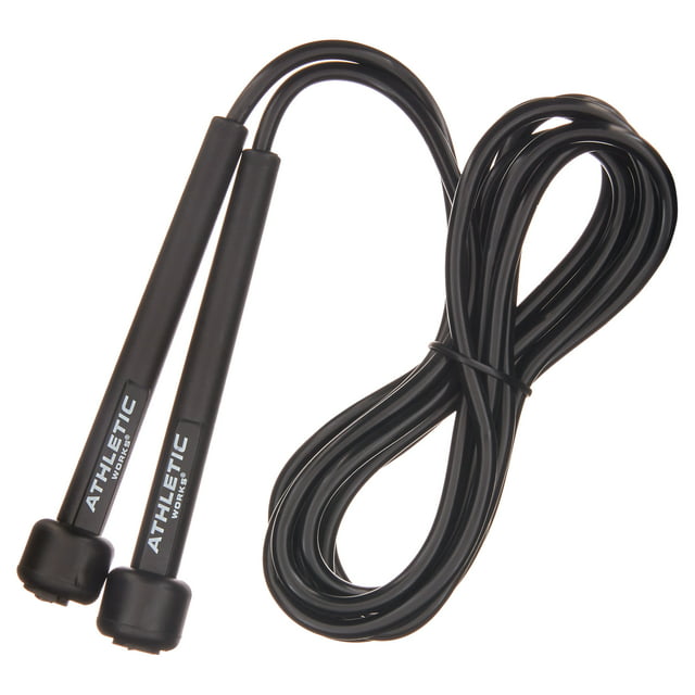 Athletic Works Speed Jump Rope with Light Weight Handles, 9' Length, Black
