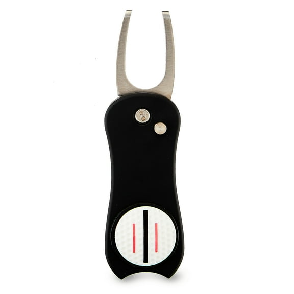 Athletic Works Spring-Assisted Golf Divot Tool with Magnetic Ball Marker – Foldable Golf Repair Tool for Men, Women & Teens