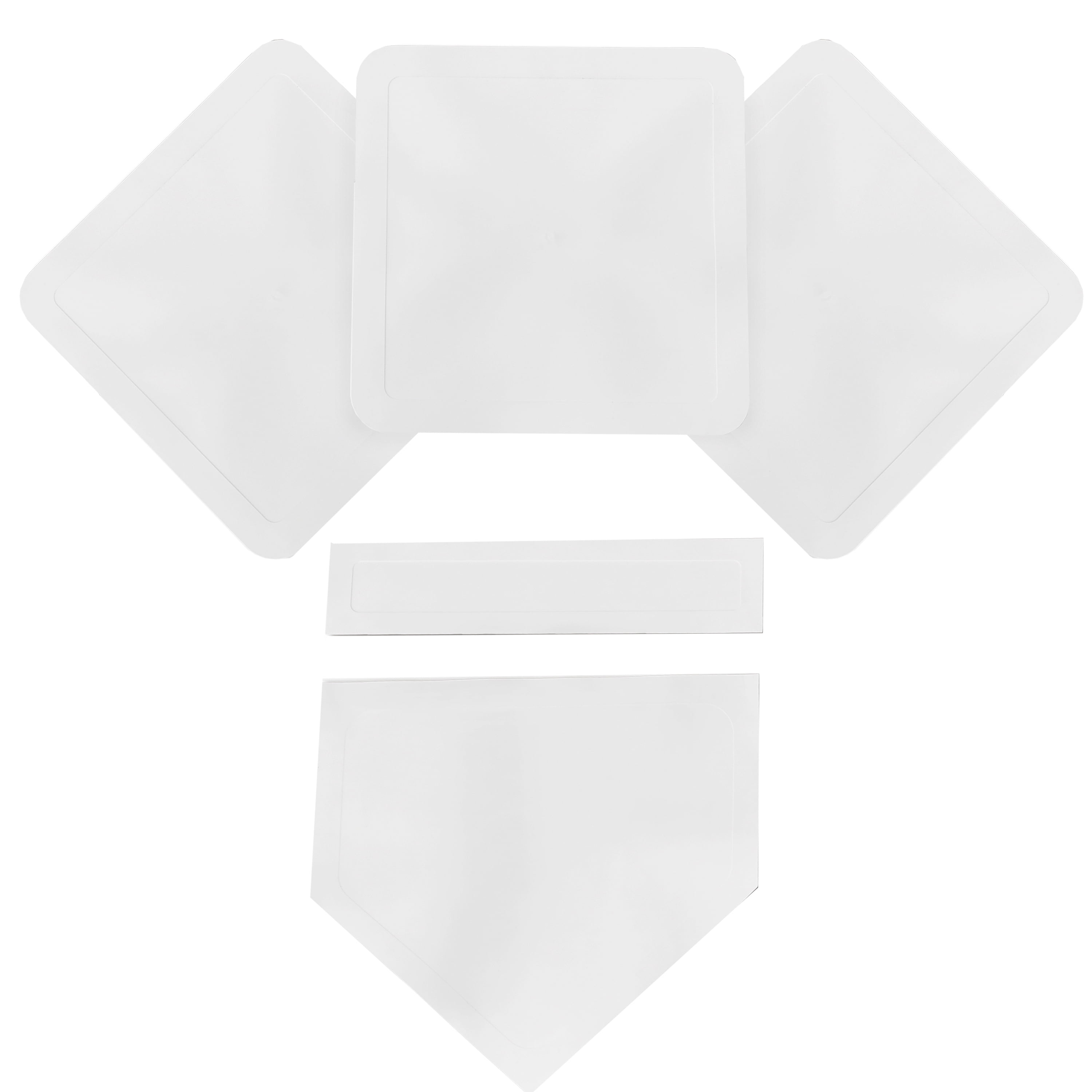 Athletic Works Throw Down Baseball Base Set, White Rubber, 3 lb