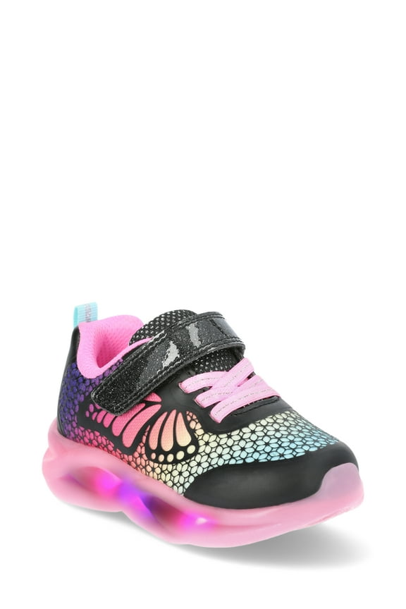 Toddler Girl Butterfly Light Up Sneakers with On/Off Power Button