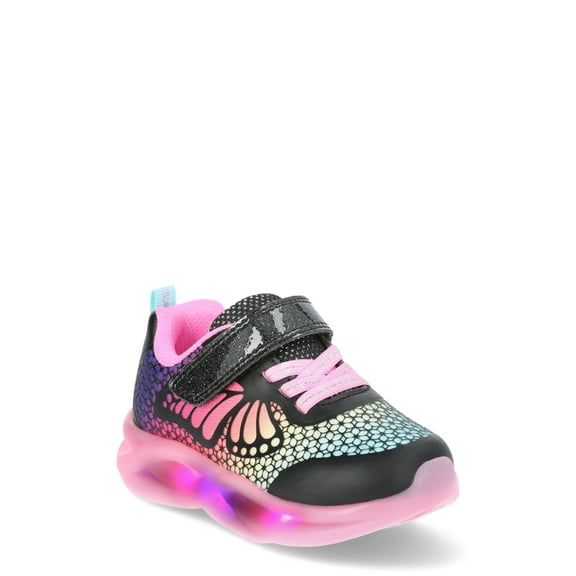 Athletic Works Toddler Girl Butterfly Light Up Sneakers with On/Off Power Button