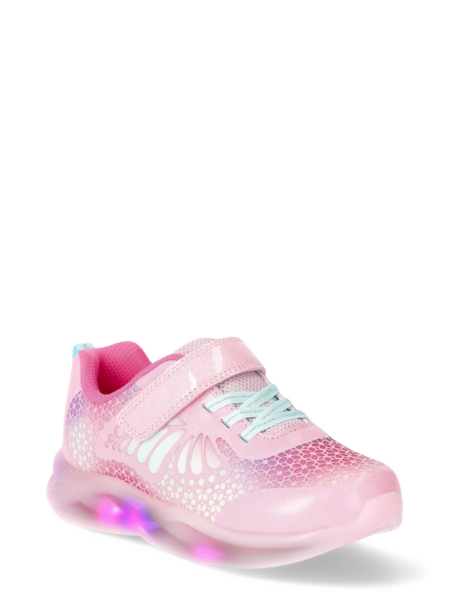 Athletic Works Toddler Girl Butterfly Light Up Sneakers with On/Off Power Button