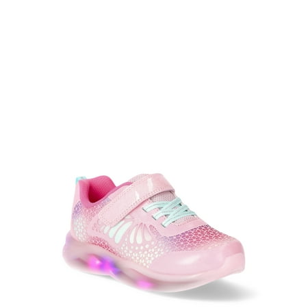Athletic Works Toddler Girl Butterfly Light Up Sneakers with On/Off Power Button