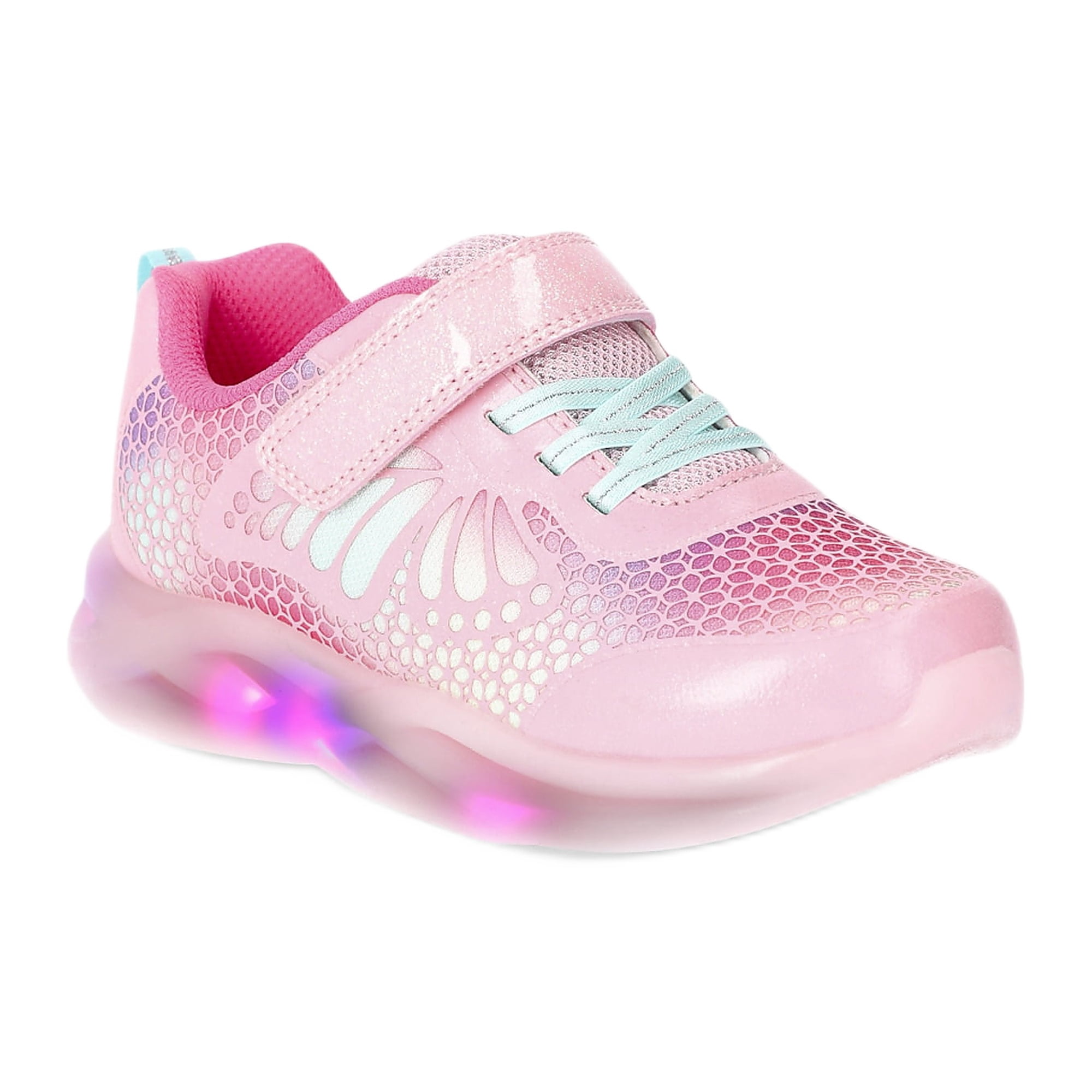 Athletic Works Toddler Girl Butterfly Light Up Sneakers with On/Off Power Button