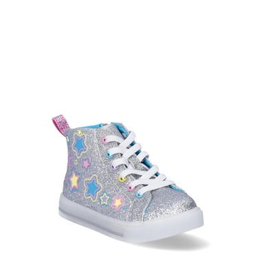 Athletic Works Toddler Girl High Top Light Up Shoes with On/Off Power Button