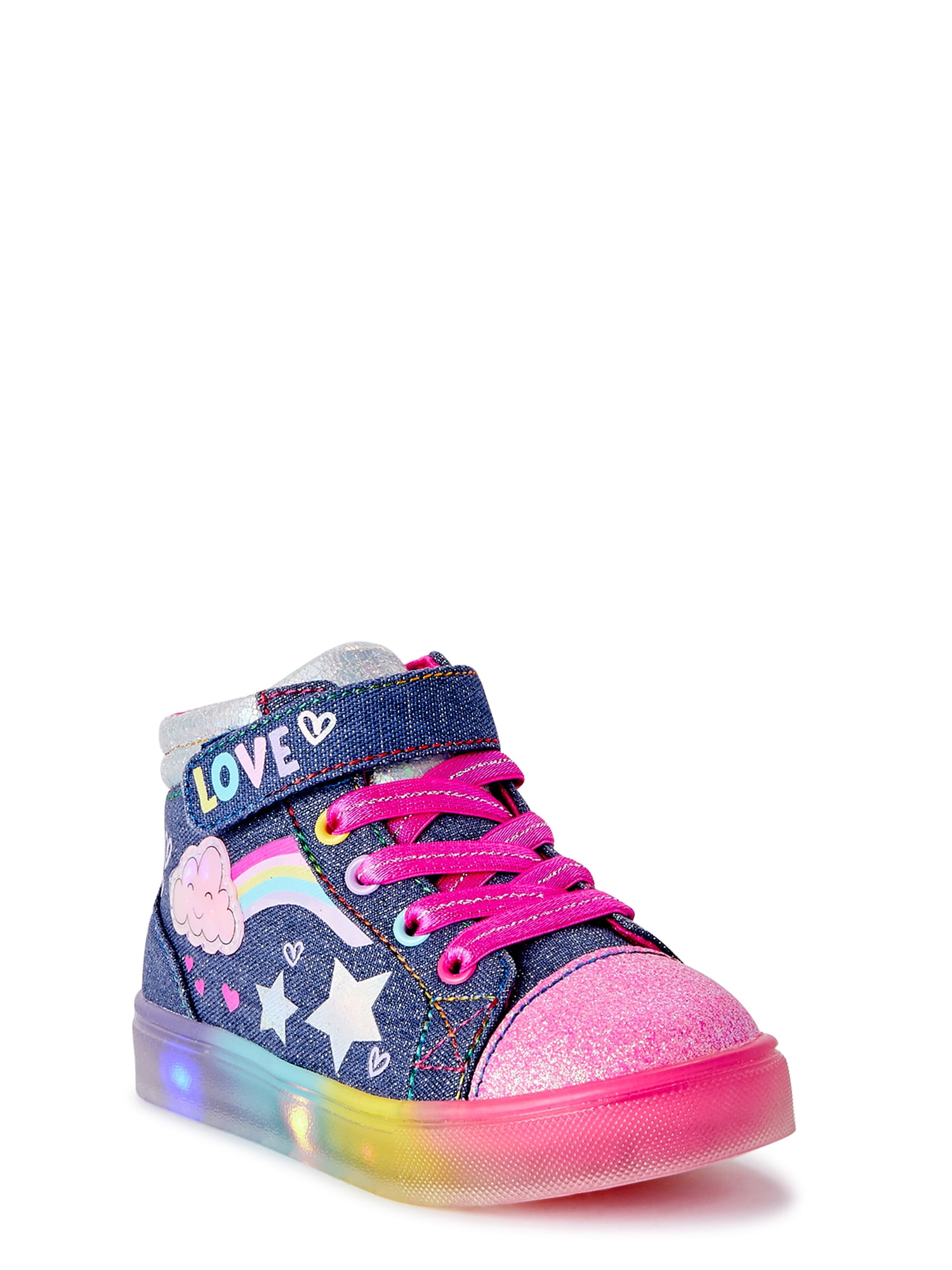 Athletic Works Toddler Girl Lightup Hightop Sneaker, Sizes 7-12 ...