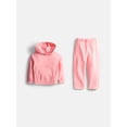 thumbnail image 1 of Athletic Works Toddler Girls Fleece Hoodie and Barrel Leg Pants Set, 2 Piece, Sizes 12M-3T, 1 of 3
