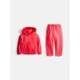 thumbnail image 1 of Athletic Works Toddler Girls Fleece Hoodie and Barrel Leg Pants Set, 2 Piece, Sizes 12M-3T, 1 of 3