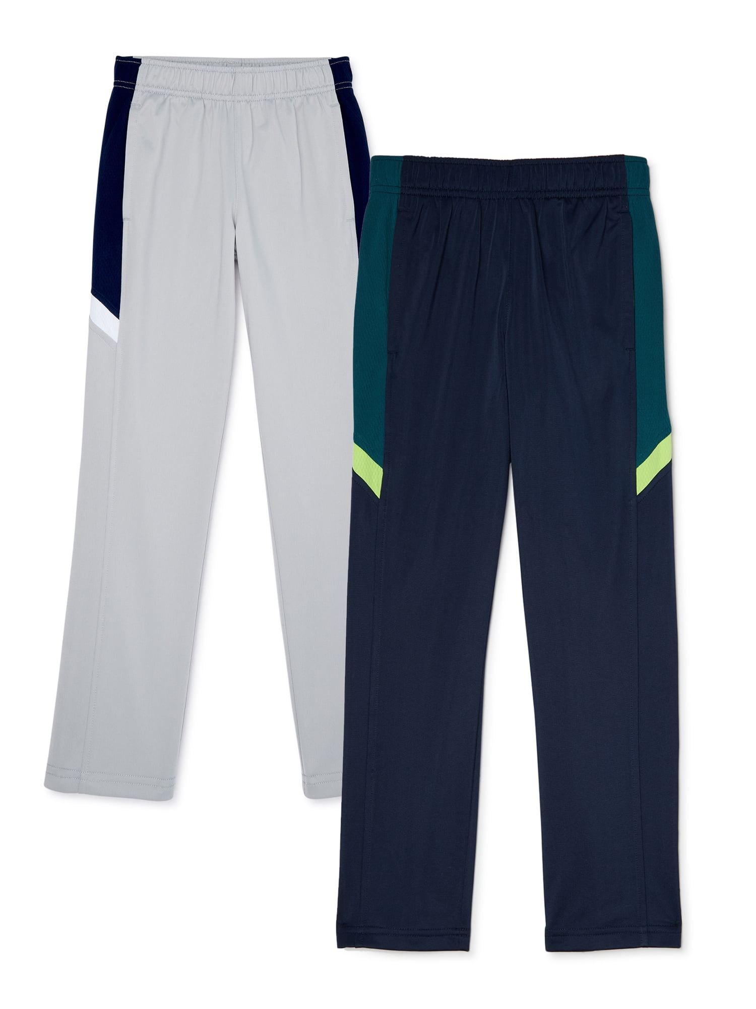 Athletic Works Track Straight-Leg Mid Rise Pant (Little Boys), 2 Count, 2 Pack