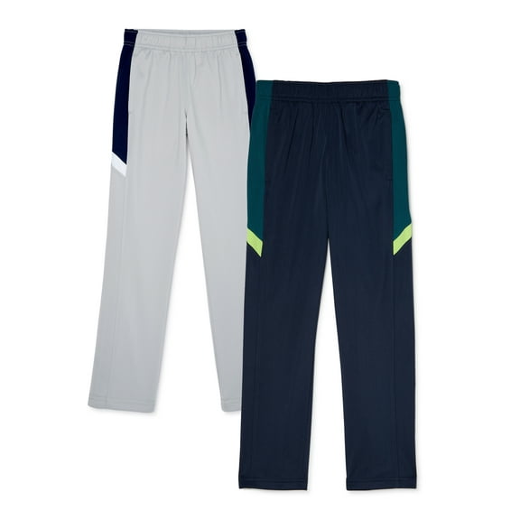 Athletic Works Track Straight-Leg Mid Rise Pant (Little Boys), 2 Count, 2 Pack