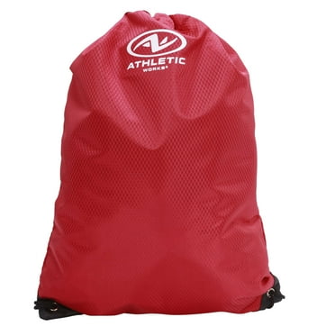 Athletic Works Unisex 11L Adult Fitness Gym Cinch Sack Backpack, Red