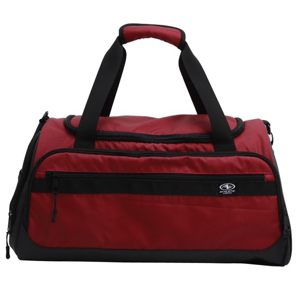 Athletic Works Unisex 33L Polyester Fitness Duffel Gym Bag, Red