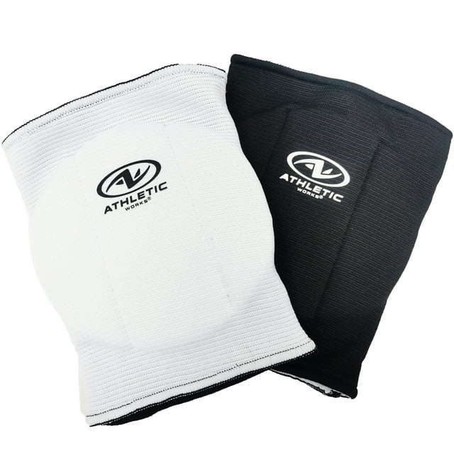 Athletic Works Volleyball Cushion Knee Pads, Reversible Black and White